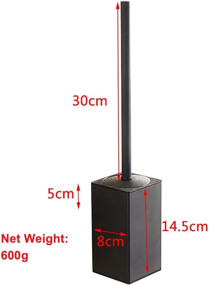 Image of Freestanding Toilet Brush and Holder Set Stainless Steel Toilet Bowl Cleaners Square Modern Toilet Brush Heavy Duty Bathroom Accessories (Brushed Silver)