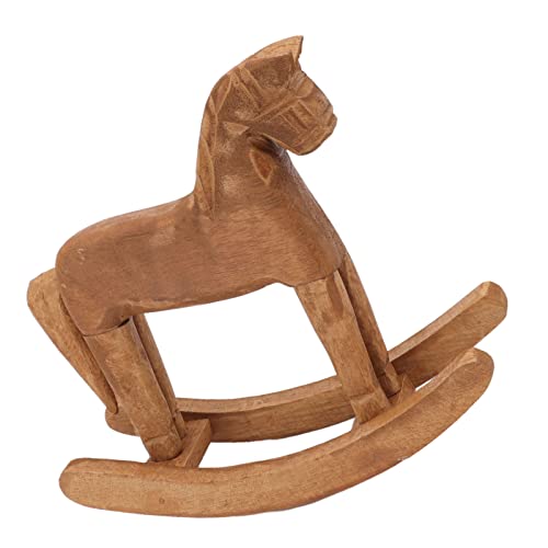 Cavalo de Balanço de Madeira Decoração de Mesa Artesanato Casa Arte Mobiliário Cavalo de Tróia Escul