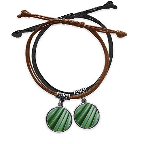Bracelet cuir double photo plante verte nature pour couple