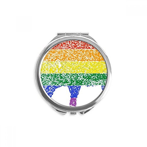 Espejo portátil LGBT con diseño de cerdo arcoíris, ideal para llevar en el bolso de mano