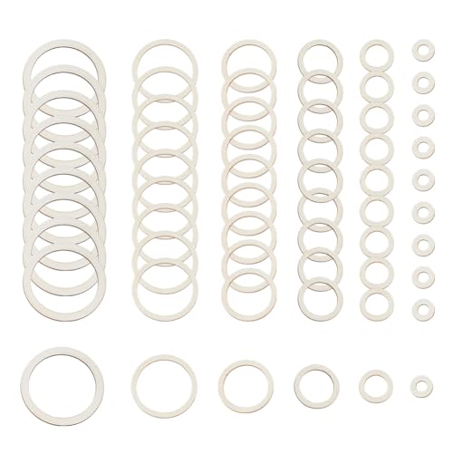 SUPERFINDINGS 60Pcs 6 Sizes Wood Earring Blanks Unfinished Wood Hollow Blank Round Wooden Linking Rings Wood Pieces Frame Wood Crafts Supplies for Jewelry Making