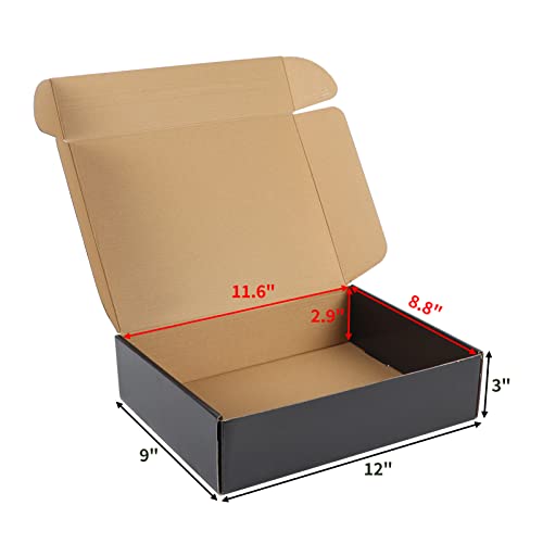 Exyglo Shipping Cardboard Boxes For Small Business, Packing And Mailing, 12X9X3 - Pack Of 20, Black #TOP1