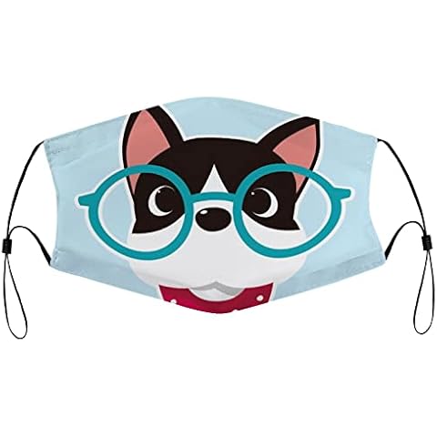 1 PCS Personalise Polyester Black White Cloth Safety Face Dust Masks With Air Filter Costumemask Printed Funny Pet Dog Art Element Cute for Husband Wife Lover Gift Present Cover