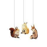 FOX/SQUIRREL/HARE Ornament, Assorted 3