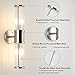 ECOBRT Brushed Nickel Wall Sconce with Glass Rods - Modern Industrial Vanity Light Fixture, E12 Candelabra Base for Bathroom, Bedroom & Hallway (Bulbs Not Included)