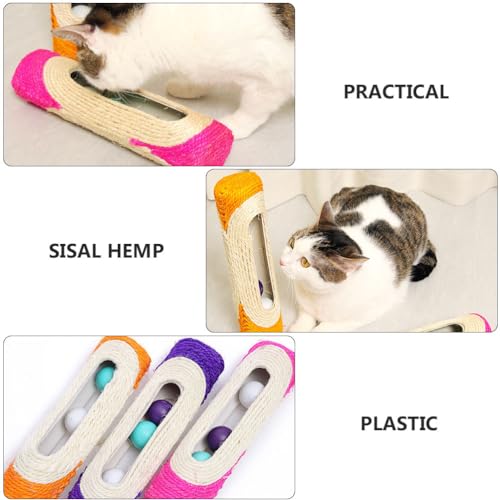 Rascador para gato con bola rodante y base de sisal miniatura 5