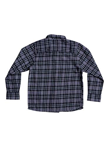 Quiksilver Little Inca Gold Check Camisa de manga comprida para meninos, Xadrez Inca Azul Airy, 4