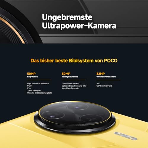 XIAOMI Poco F7 Ultra Smartphone, 16+512GB, Gelb, Handy ohne Vertrag, 50 MP, 120Hz AMOLED Display, Snapdragon...