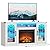 HOOBRO Fireplace TV Stand with Power Outlets and LED Light, Entertainment Center with 23'' Electric Fireplace for 45/50/55/60/65 inch TVs, TV Stand with Fireplace for Living Room, Glass Doors, White