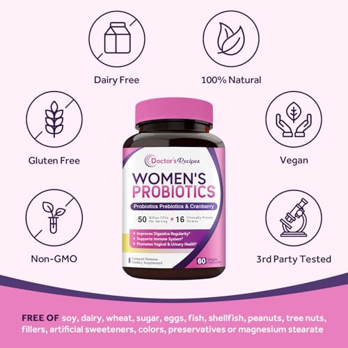 Doctor'S Recipes Women’S Probiotic, 60 Caps 50 Billion Cfu 16 Strains thumb #4