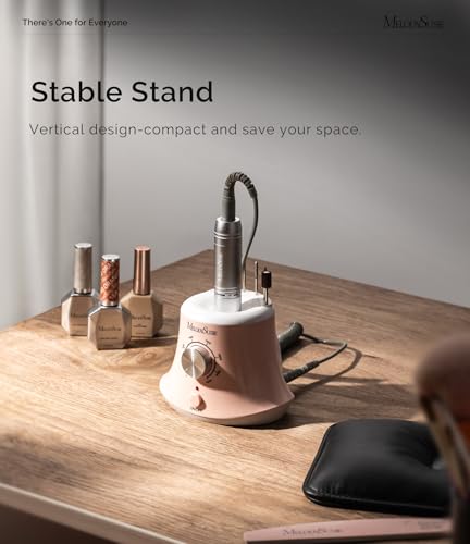 Image of MelodySusie Multifunctional Desktop Nail Drill with Foot Pedal, SC320I 30000RPM E-File with Bit Holders & Elegant Design for Manicure Trimming, Shaping & Gel Removal, Ideal for Nail Artists & Home Use
