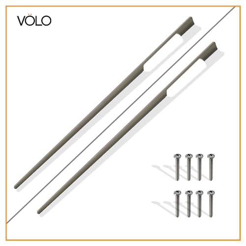 Image of VOLO Aluminium Wardrobe Handle - Elegant Pull Handle for Wardrobe Doors, Cabinet Doors, and Drawers in Kitchen, Office, and Bedroom (Pack of 2 Pieces) (SAC-40 Satin 36 Inch (900mm))