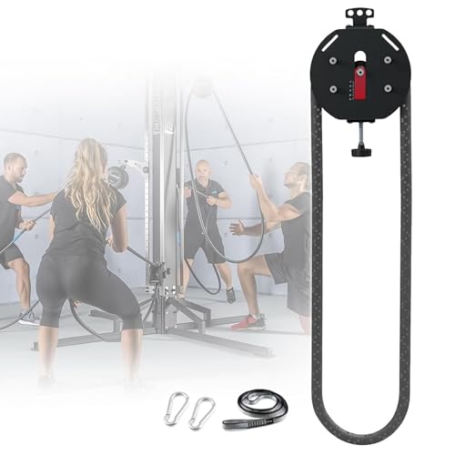 Endless - Entrenador de cuerda, sistema de polea de suspensión para gimnasio en casa, resistencia ajustable para la parte superior del cuerpo y entrenamiento aeróbico, cuerda de nailon de 14 pies