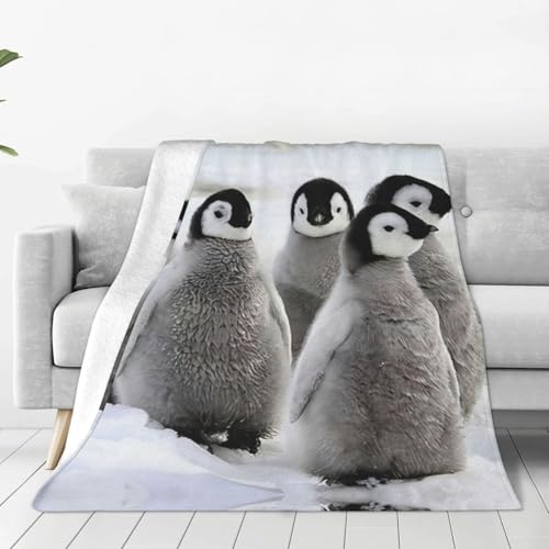 Plaid pingouin couverture polaire chaude pour soirées canapé - 2