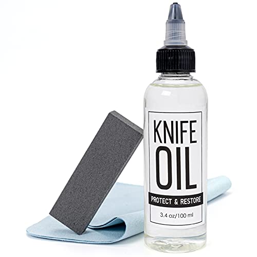 Comparison: Best Oil For Kitchen Knives 5 PuGez Knife Oil Rust Eraser Kit, Extra Large Rust Remover for Knives, Sword Maintenance Oil (3.4 oz) for Carbon Steel Blade, Cleaning, Protection And Lubricant Care Set