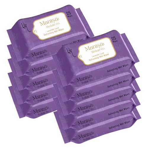 Image of Co. Lavender Luxe Refreshing Wet Wipes | Alcohol-Free, Paraben-Free, Vegan & Cruelty-Free | Soothing & Hydrating Facial Wipes | 250 Wipes (Pack of 10)
