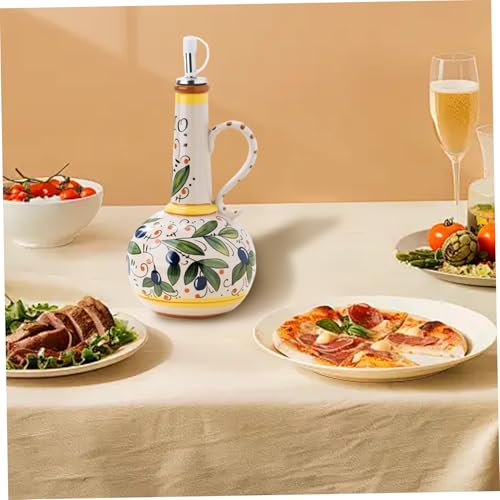 Botella de aceite de oliva Muzrunq con pico de acero inoxidable y asa de cerámica 4