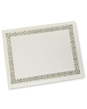 Office Product Gartner Studios Gold Foil Certificate Paper, Parchment Design, 80lb 8.5” x 11”, 15 Count Book