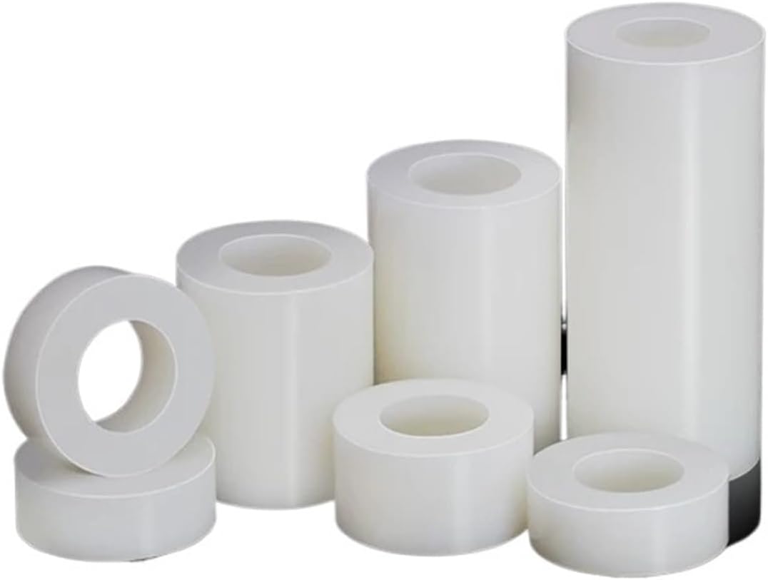 Idomin 20/ 50pcs M3 M4 M5 M6 M8 White ABS Non-Threaded Hollowed Nylon Spacer Round Hollow Standoff Washer PCB Board Screw(12mm,ID5.2X OD7 (50pcs))