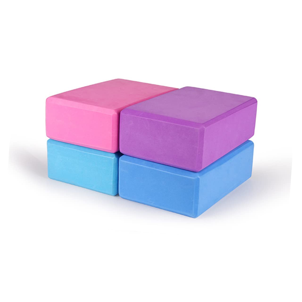 GALPADA Yoga Blocks and Strap Set Eva Firm Lightweight Blocks with Non Stretch Belt for Yoga and for Deepening Poses and Stretching Dark Blue