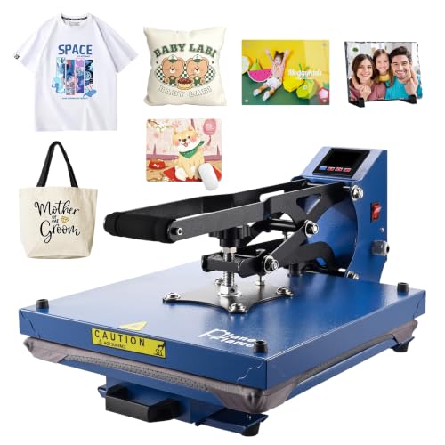 PlanetFlame Heat Press Machine for T-Shirts Sublimation 38x38cm (Blue)