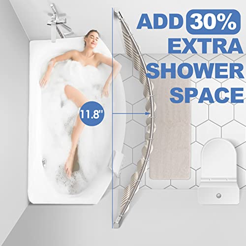 image for PrettyHome Adjustable Arched Curved Shower Curtain Rod Rustproof Expan