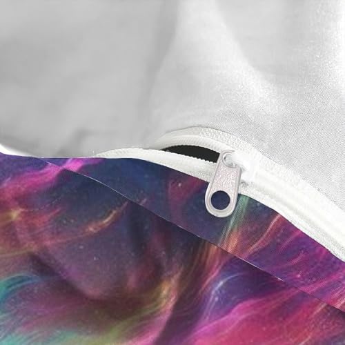 Housse de couette loup 3 pièces microfibre douce avec fermeture éclair