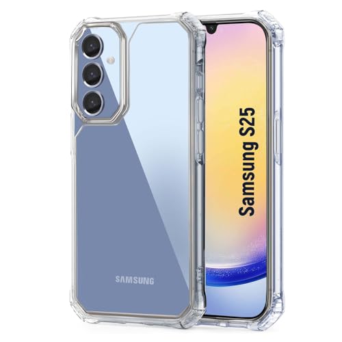 Image of AIBEX Ultra Strong Transparent Back Cover for Samsung Galaxy S25 | Crystal Clear Hard Case | Shockproof Military-Grade Drop Protection | Anti-Yellowing TPU Bumper | Scratch-Resistant PC Back