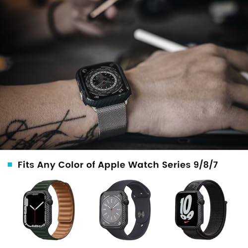 PITAKA Air Case for Apple Watch Series 9/8/7, 45mm Exquisite Refined Minimalist Slim Apple Watch Case Protective iWatch Case - Aramid Fiber
