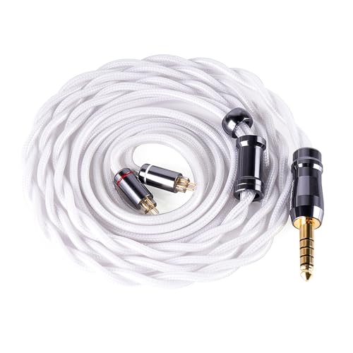 NICEHCK SnowWings イヤホンリケーブル 0.78mm 2Pin 4.4mm 7N銀メッキ+24K金メッキOCC+高導電性銅シールド層導体 hifiリケーブル 本物の金メッキ 交換用 音質改善 金属製コネクタ 1.2m DIY(4.4mm 0