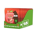 BEAR Strawberry and Apple Paws - Delicious Real Fruit - Suitable for 2+ years - Healthy - 20g (Pack of 18)