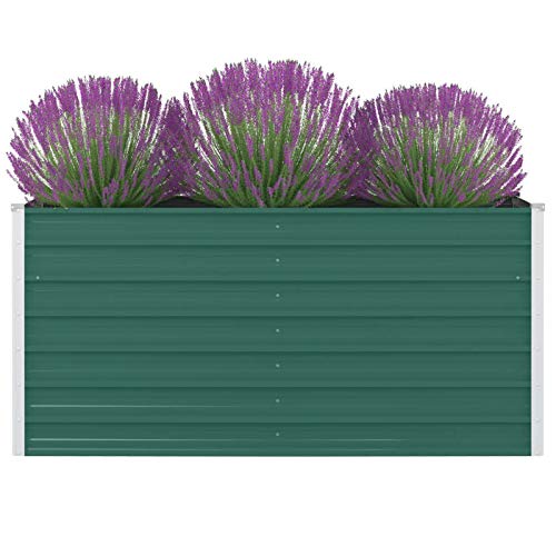 ShGaxin Jardinera elevada, Jardineras Exterior, Huerto Urbano Vertical, Arriate De Jardín, de Acero galvanizado Verde 160x80x77cm