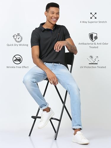 Image of STELLERS Men's Premium Polo T-Shirt Wrinkle Free Quick Dry Soft and Feather Touch Feel Regular Fit