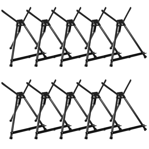 MEEDEN 10 Pcs Artist Tabletop Display Easel, Aluminum Tripod Easel for Painting, Collapsible Folding Frame Easel, Portable Lightweight Table Top Easel Stand, Hold Canvas Up to 24" x 30"