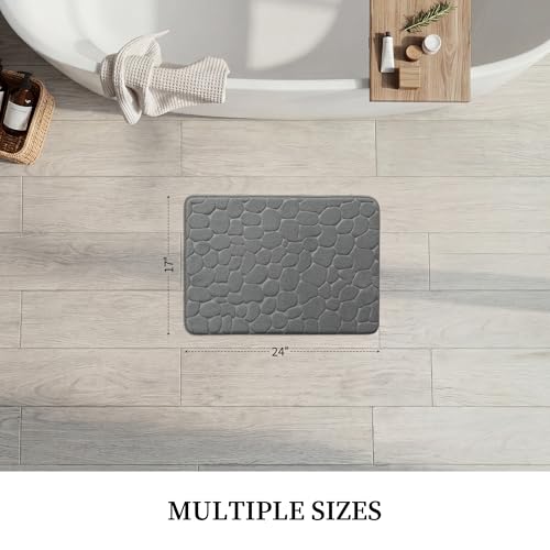 Image of Memory Foam Bath Mat Cobblestone Bathroom Rugs Bath Mats for Bathroom Machine Washable Bath Rugs