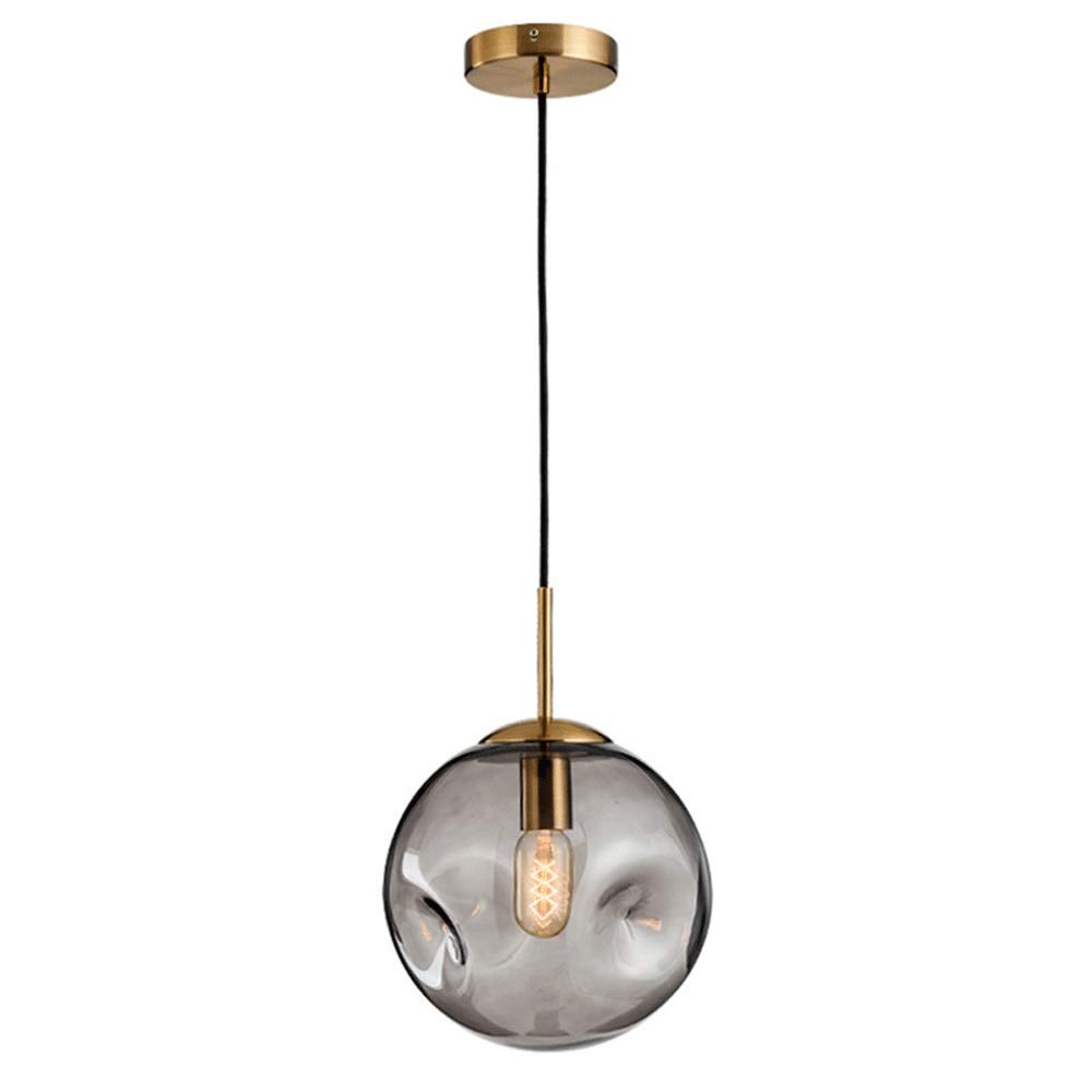 SXECAEPS Modern creative chandelier Modern Minimalist Bedroom Bedside Corridor Ceiling Lamp for Living Room Stair Creative Pendant Light Restaurant 20cm Glass Ball (Color : A)