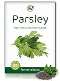 Parsley Seeds for Planting Home Garden Herbs - Non-GMO, Non-Hybrid, Untreated, and USA Grown Variety