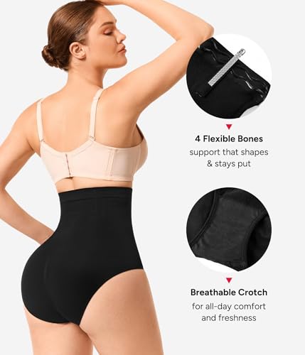 Nebility Tummy Control Shapewear Panties for Women - High Waisted Shaping Brief Butt Lifter Seamless Body Shaper Girdle2
