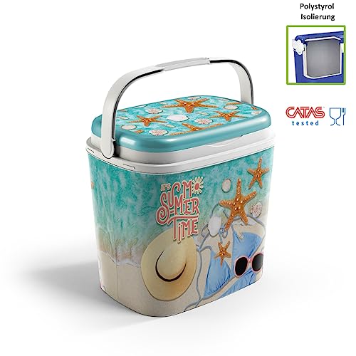 Passive Kühlbox aus Kunststoff mit Polystyrol-Isolierung (27 L, Strand) – Ansicht 2