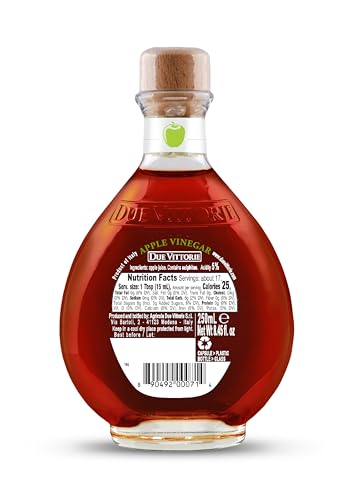 Due Vittorie Apple Vinegar - Easy to Drink Raw Apple Cider Vinegar Aged in Barrique Wine Barrels, Gourmet Vinegar for Cooking, Imported From Italy, All Natural - 8.45 fl oz / 250ml (Pack of 1) - Thumbnail 3