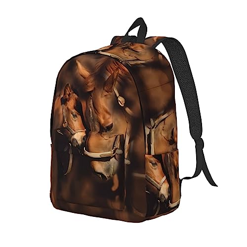 Sac d'ordinateur de voyage imprimé Cheval - Sac décontracté léger M - 2