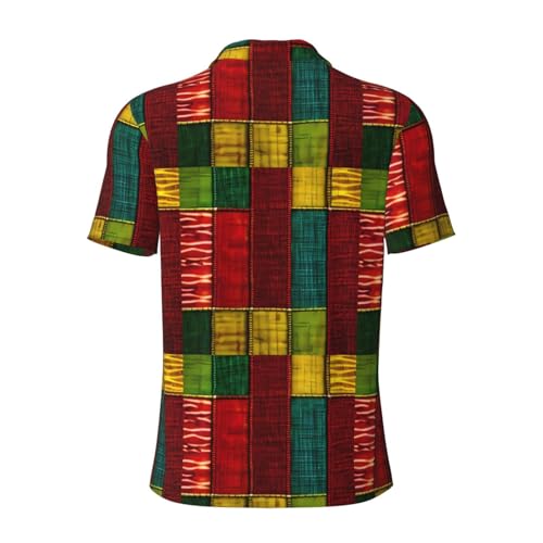 Polo respirant style africain imprimé chic finitions patchwork de haute qualité - 5