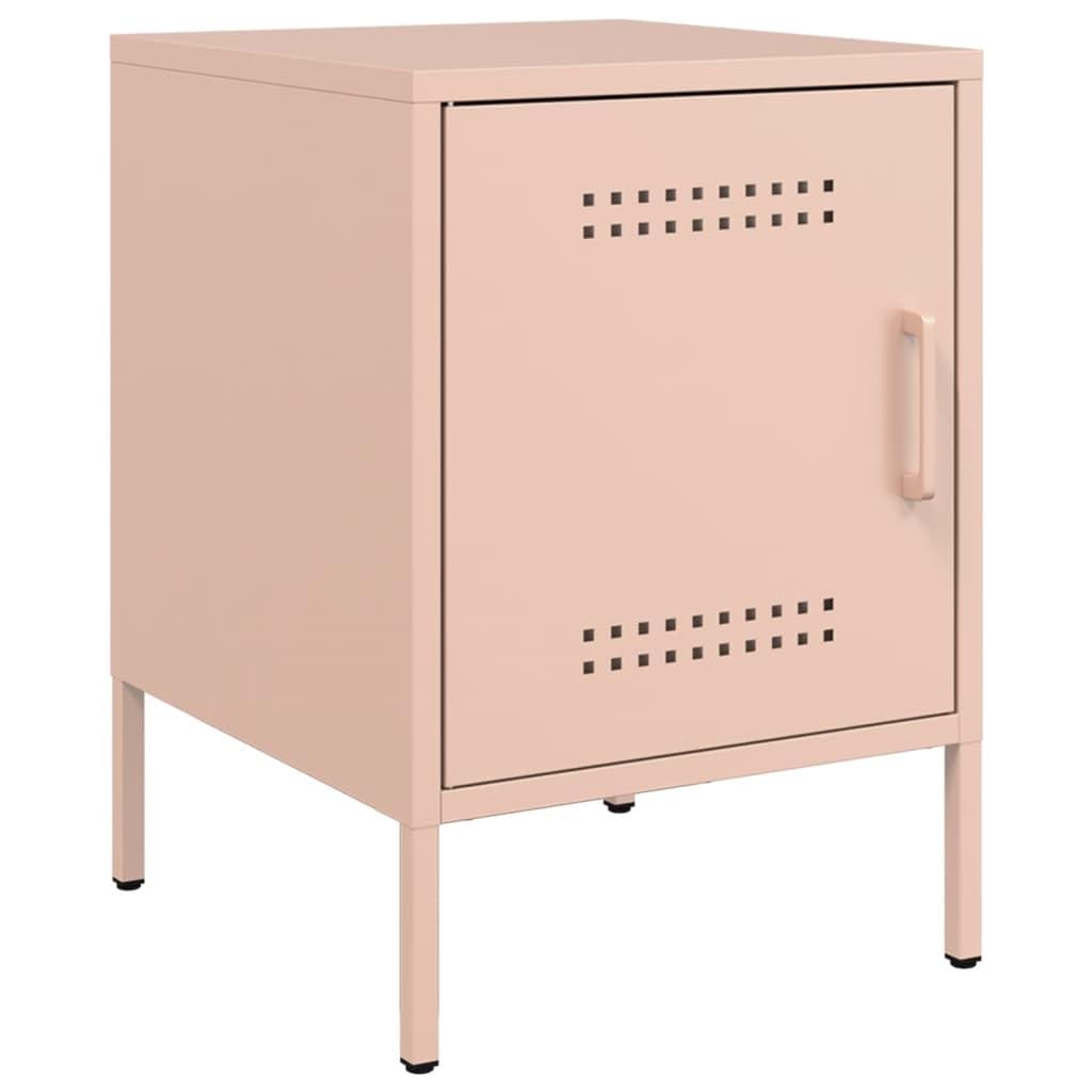 Table de chevet rose en acier pour sublimer votre coin lecture avec un rangement cosy