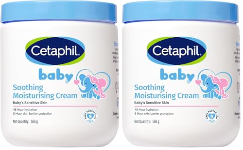 Image of Cetaphil Baby Soothing Moisturising Cream 566 g for Newborns & Babies | 48H Hydration & 8H Skin Barrier Protection | With Glycerin, Sunflower Seed Oil & Sweet Almond Oil | Gentle Face & Body Moisturiser