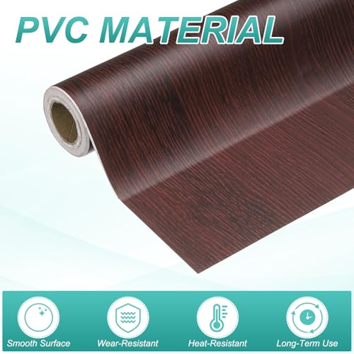 Papel tapiz de grano de madera autoadhesivo vinilo impermeable para pared 5