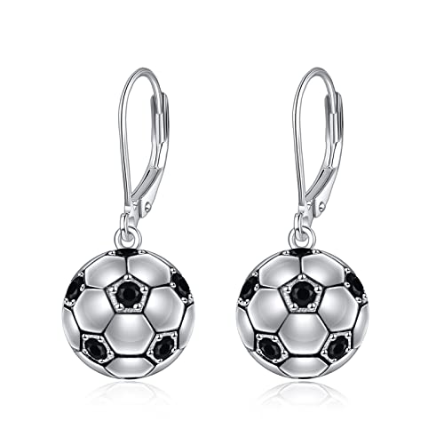 Soccer/Volleyball Earrings for Women Sterling Silver Ball Earrings Gifts Hypoallergenic (soccer)
