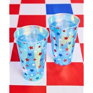 Xofettifourthofjulypartydecorationsiridescentplasticcups16disposable16ozcupsusapartyfavorsamericanflagpartysupplies4thofjulydecorationsredwhiteandbluedecor Urban Country Home Decor Xo fetti fourth of july party decorations iridescent plastic cups 16 disposable 16 oz cups usa party favors american flag party supplies 4th of july decorations red white and blue decor urban country home decor