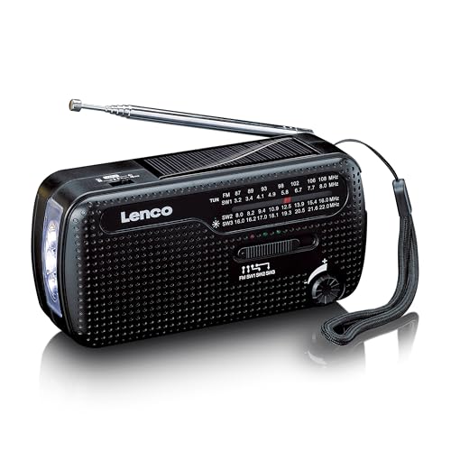 Lenco MCR 113BK   Radio portátil de Emergencia con manivela