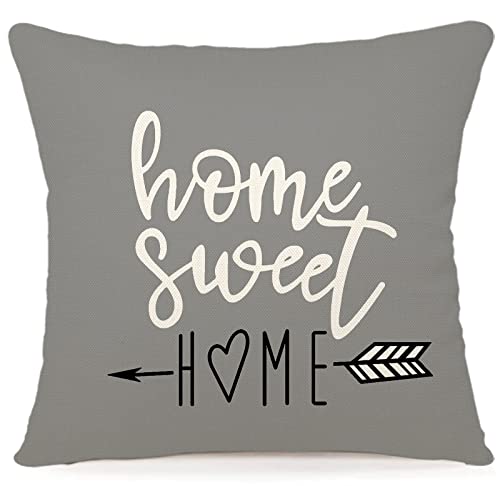 Ycoll Pillow Covers 18X18 Set Of 4, Modern Sofa Throw Pillow Cover, Decorative Outdoor Linen Fabric Pillow Case For Couch Bed Car 45X45Cm (Gray, 18X18,Set Of 4) #TOP1