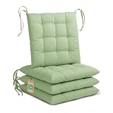 Lavea® Lot de 4 Coussins de Chaise 40×40 cm – Galettes de Chaise avec Attaches, Lavables e...